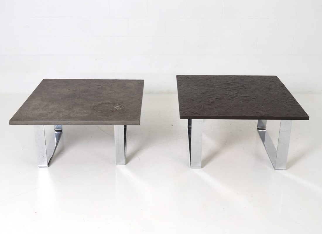 (2) ARDESIA COLLECTION SLATE COFFEE TABLES 1970S (1 of 16)