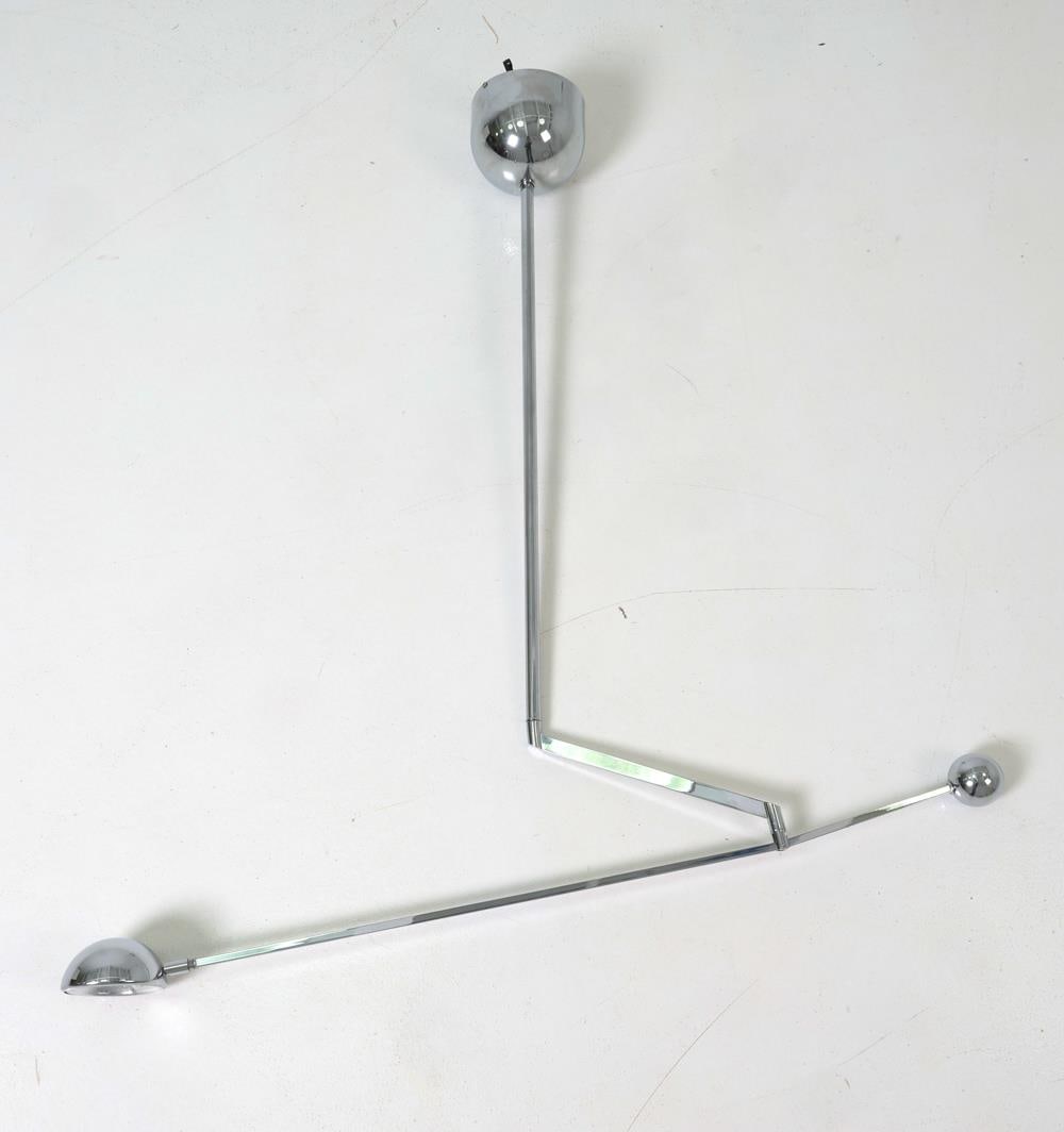 CHROME COUNTER BALANCE CEILING LAMP C. 1970S (1 of 13)