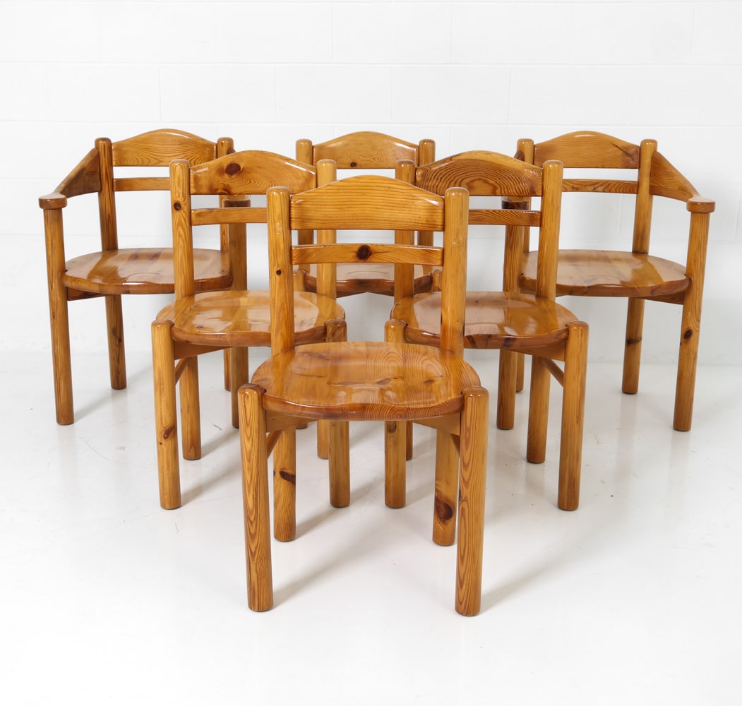 (6) DAUMILER STYLE DANISH PINE DINING CHAIRS 1970S (1 of 15)