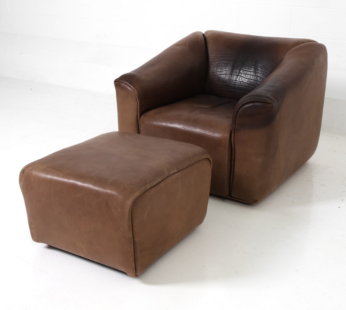 DE SEDE DS-47 SWISS LEATHER LOUNGE CHAIR & OTTOMAN (1 of 18)