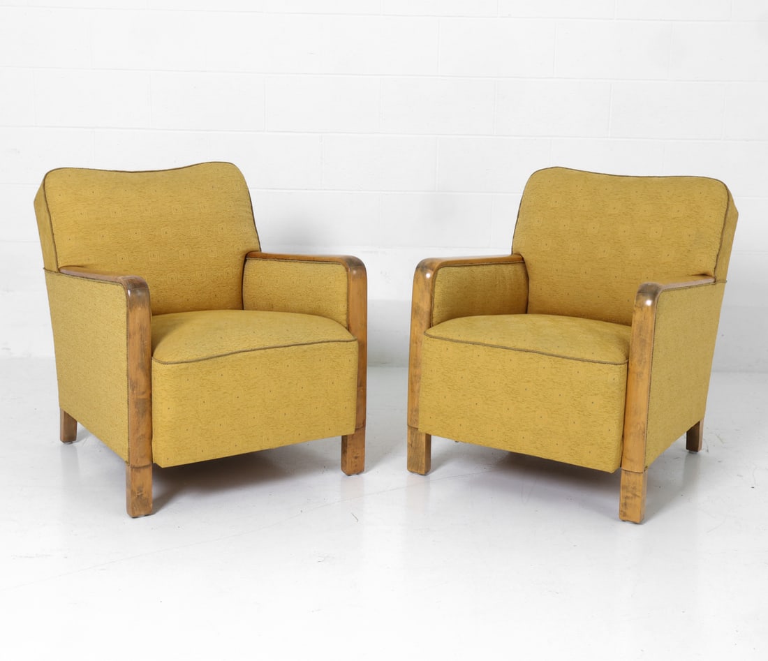 PAIR OF DECO STYLE FRENCH LOUNGE CHAIRS C. 1930S (1 of 17)