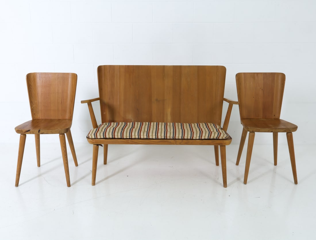 (4) GORAN MALMVALL PINE DINING SET 1950S - 17