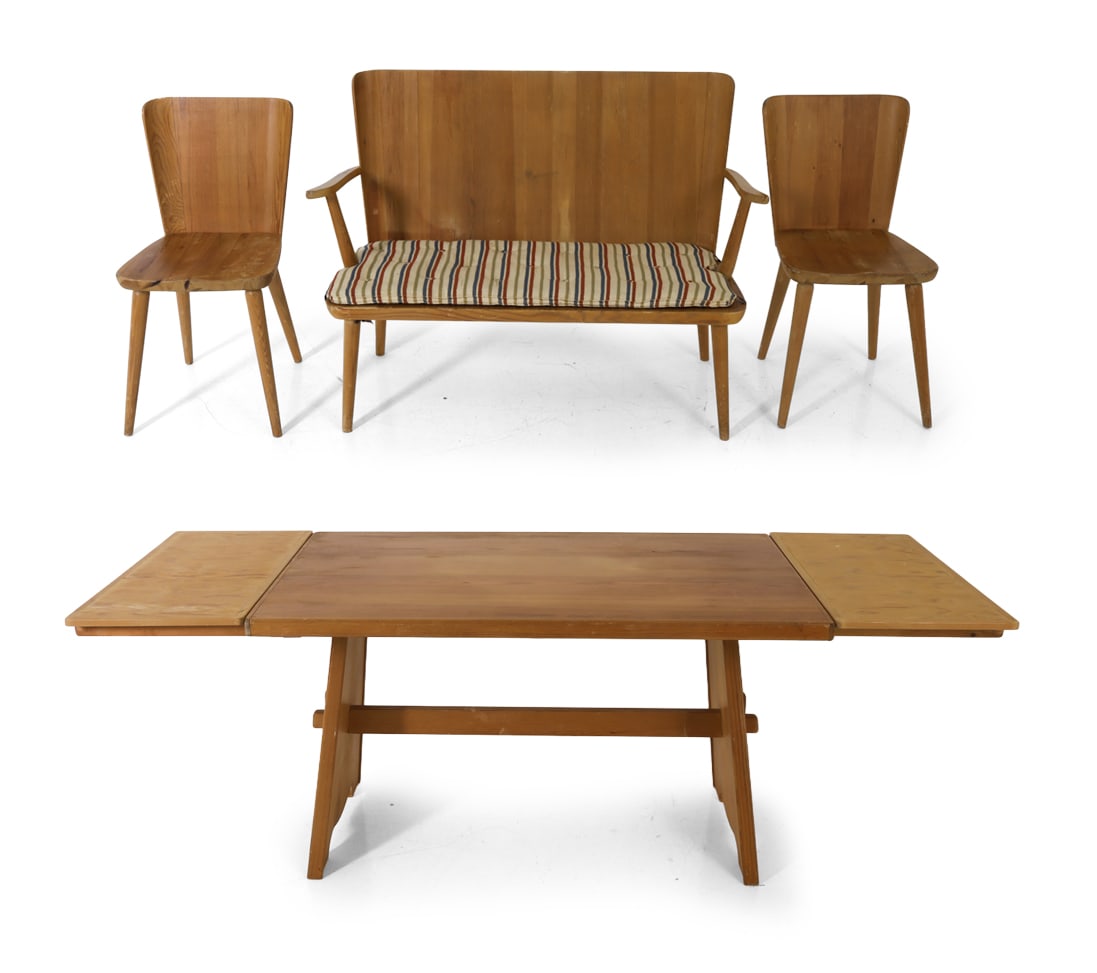 (4) GORAN MALMVALL PINE DINING SET 1950S (1 of 20)