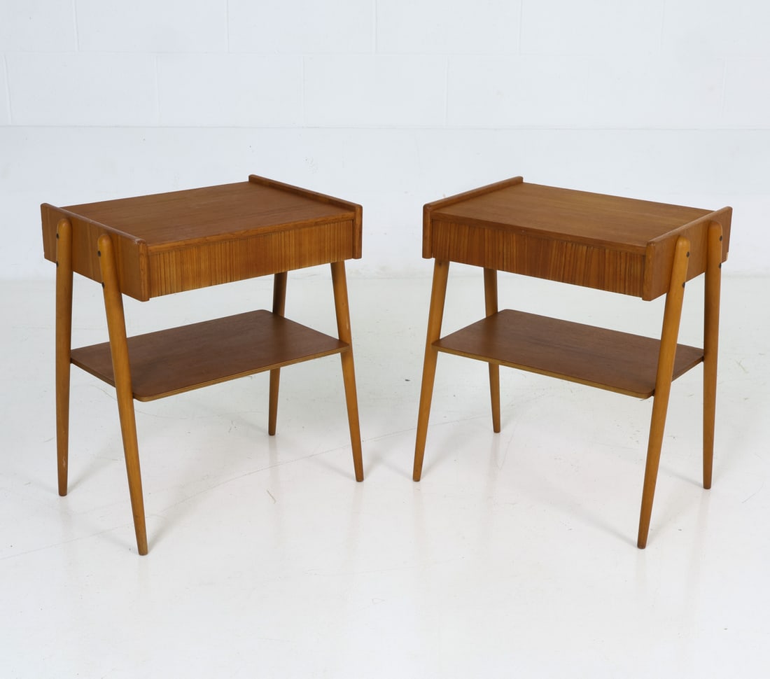 PAIR OF SWEDISH TEAK NIGHTSTANDS CIRCA 1960'S (1 of 16)