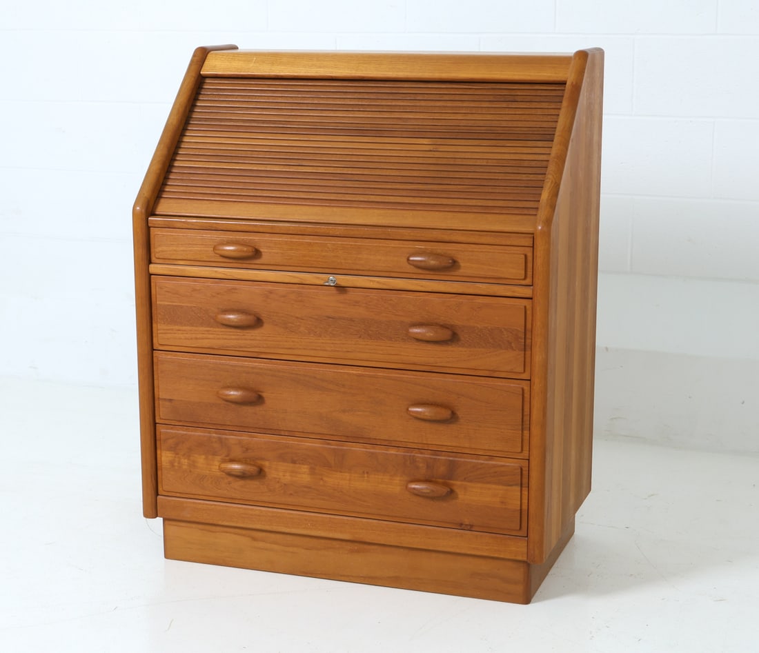 DYRLUND DANISH TEAK SECRETARY DESK CABINET C.1970S (1 of 20)