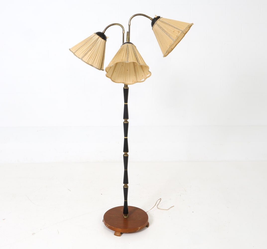 SWEDISH MID-CENTURY 3 LIGHT FLOOR LAMP (1 of 17)