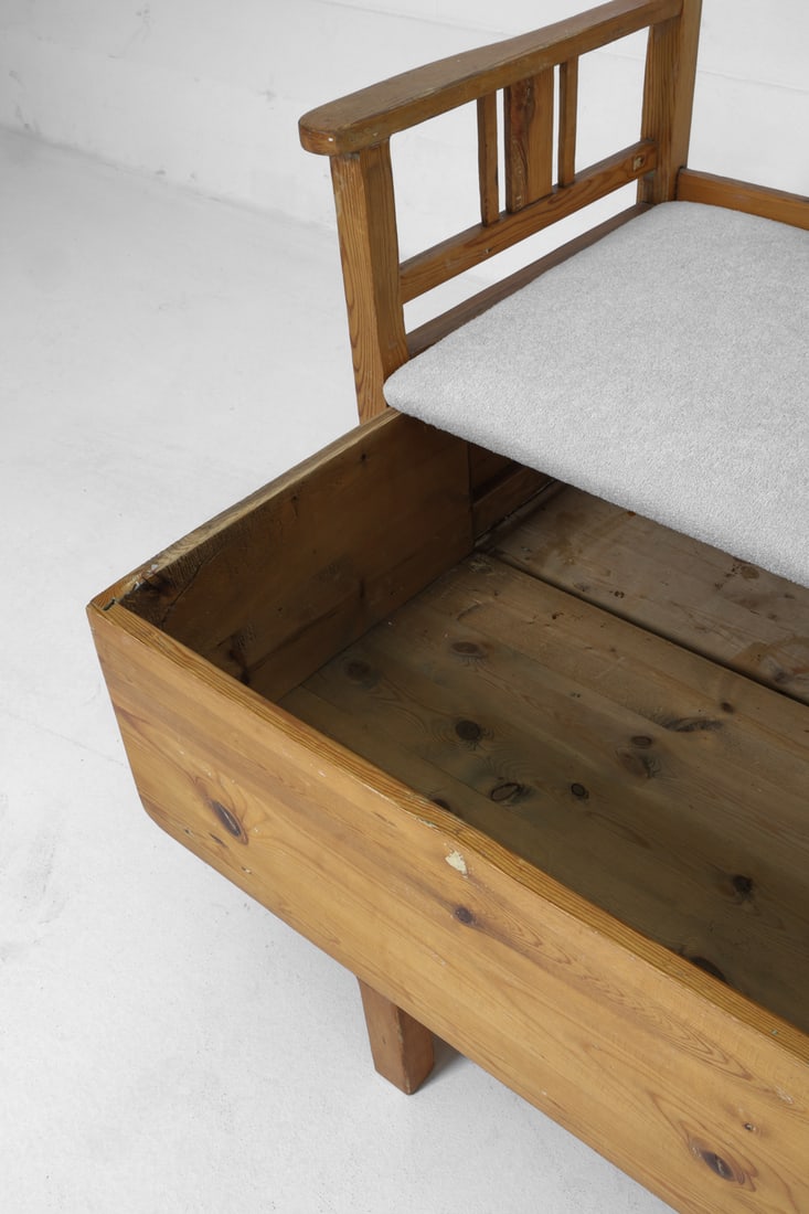 SWEDISH PINE STORAGE SOFA/BENCH - 13
