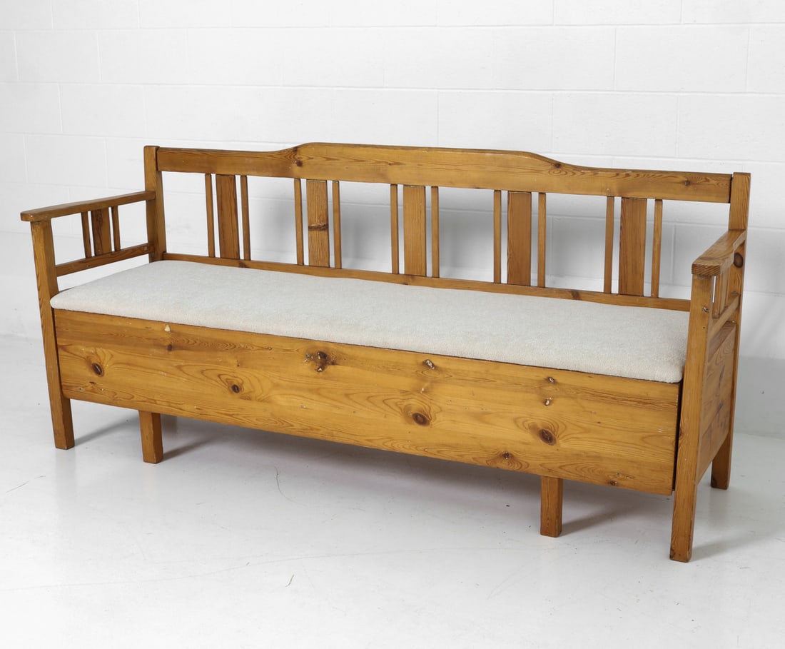 SWEDISH PINE STORAGE SOFA/BENCH (1 of 19)