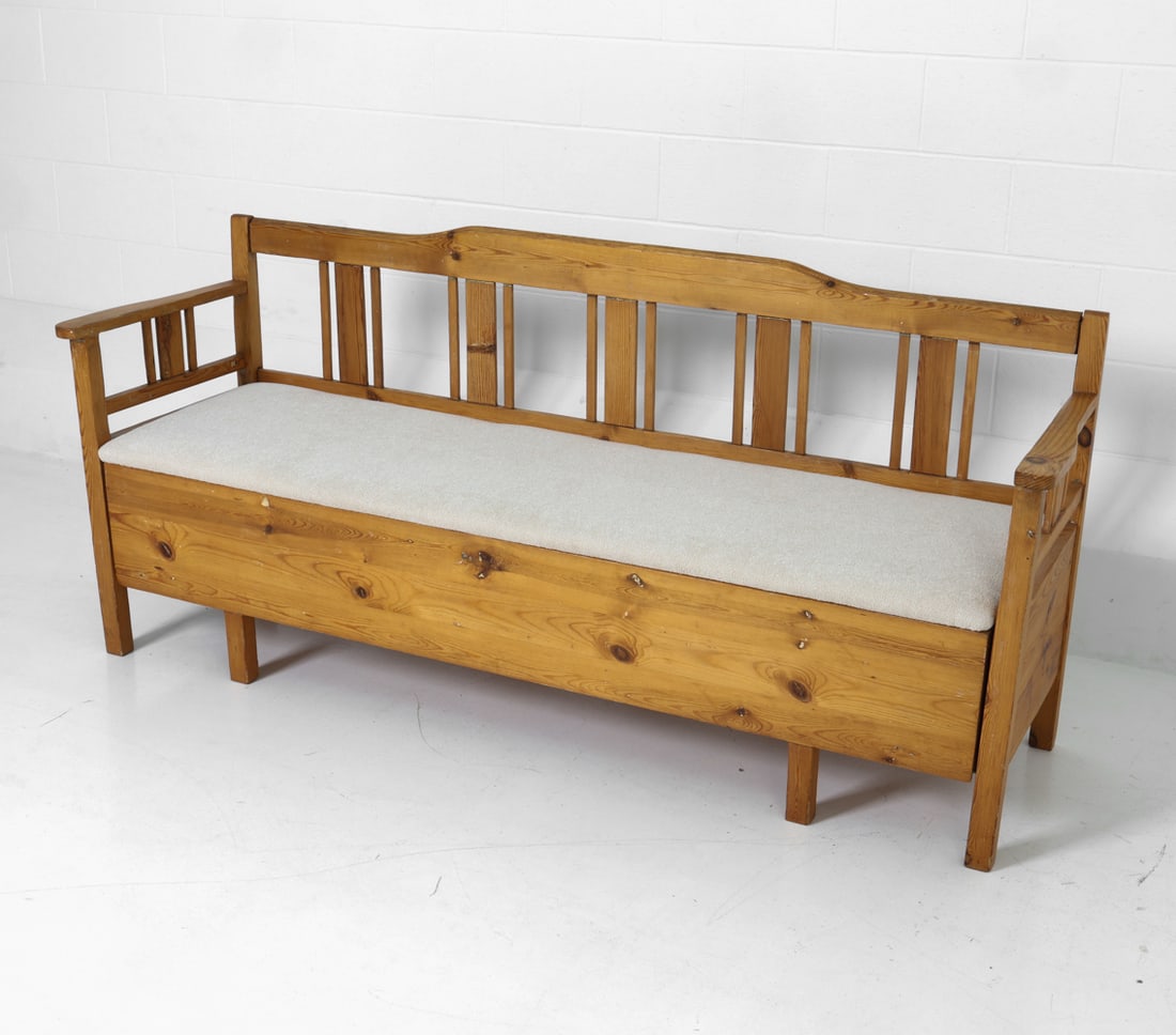 SWEDISH PINE STORAGE SOFA/BENCH - 2
