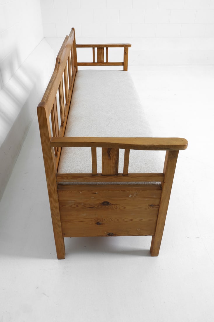 SWEDISH PINE STORAGE SOFA/BENCH - 5