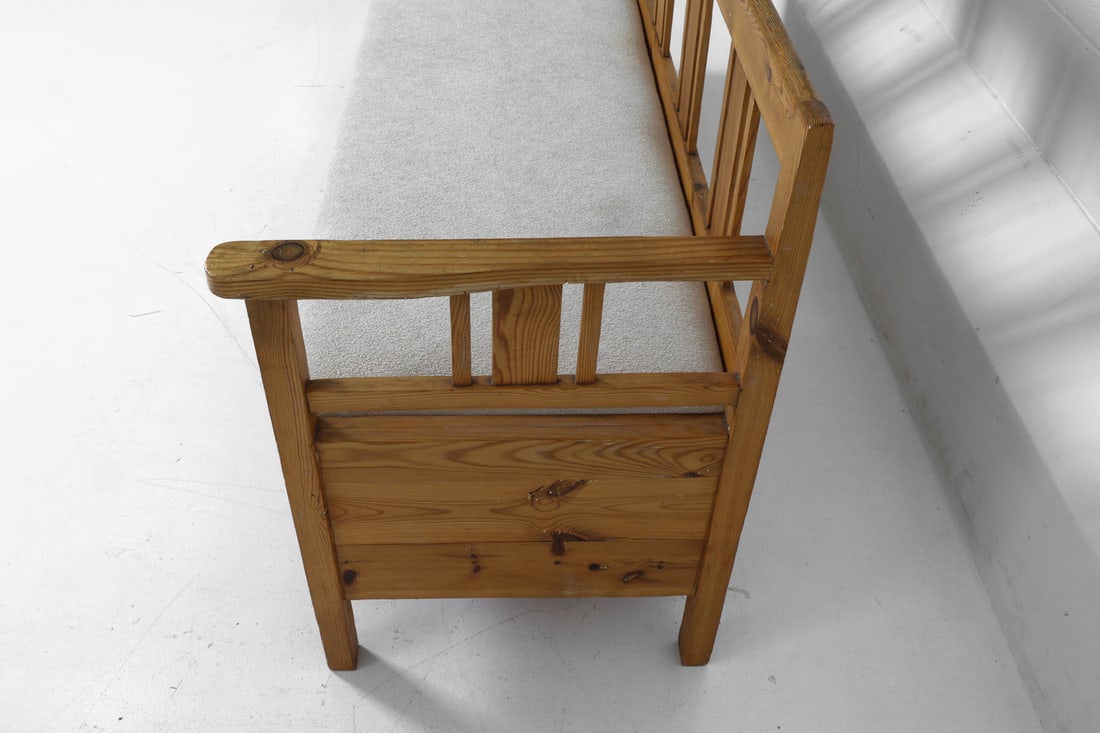 SWEDISH PINE STORAGE SOFA/BENCH - 7