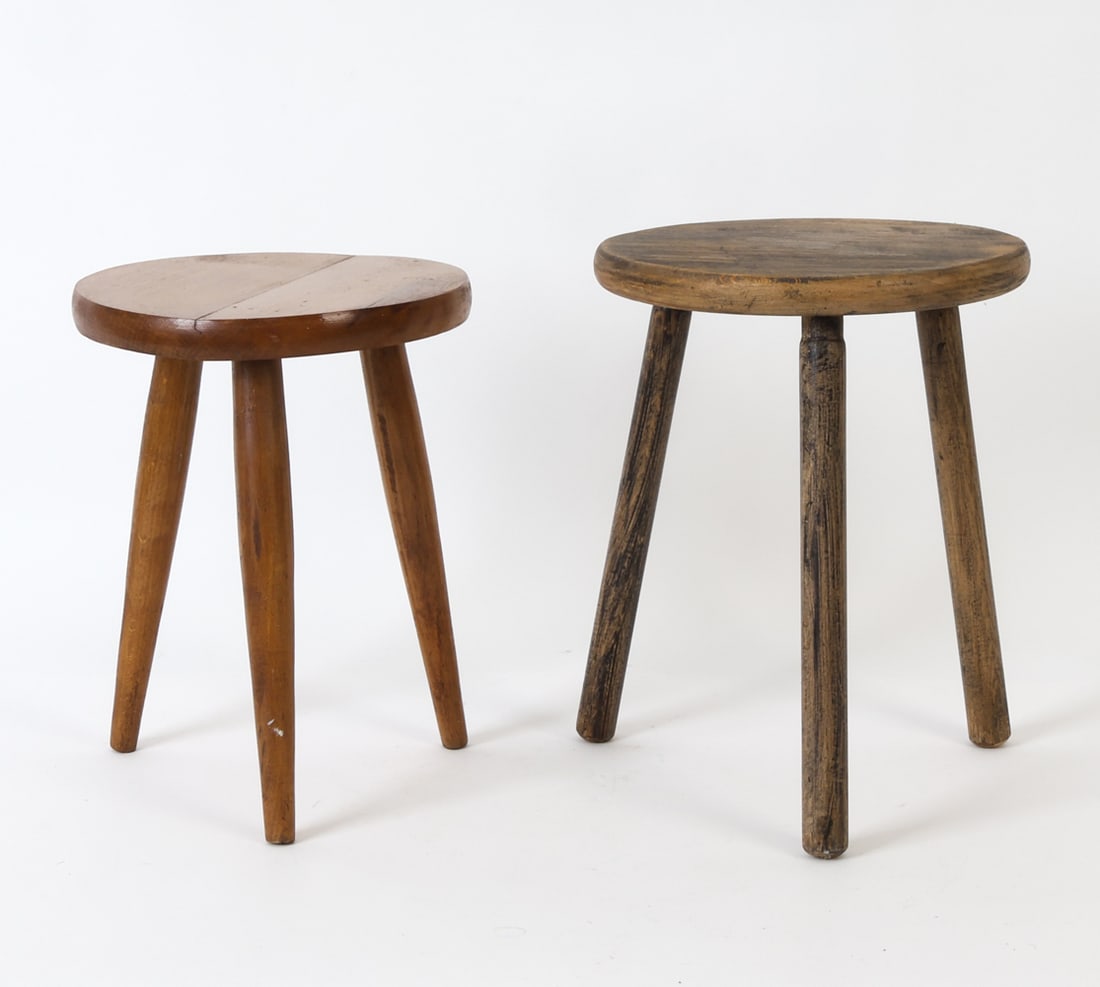 PAIR OF DUTCH OAK STOOLS CIRCA 1950'S (1 of 13)