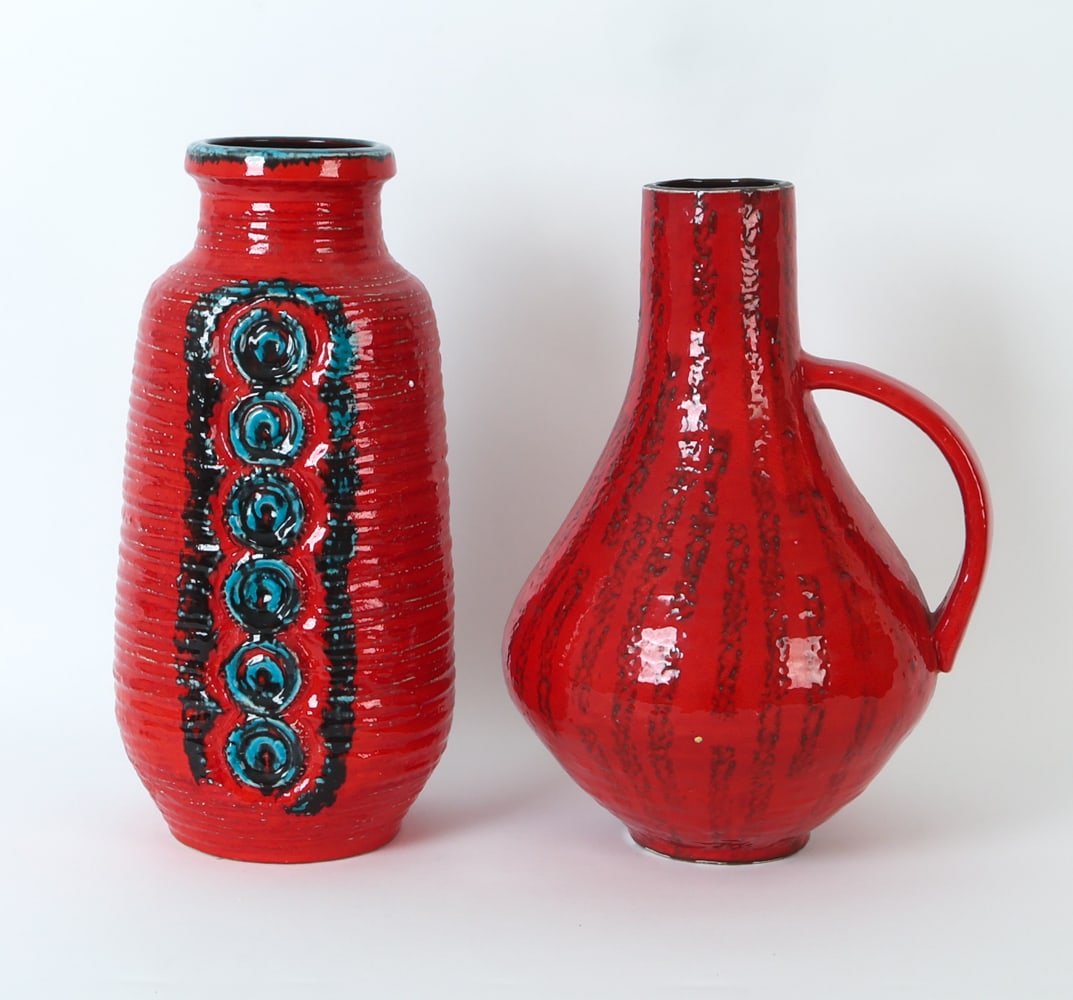 (2) WEST GERMAN CERAMIC VASES 1970S (1 of 15)