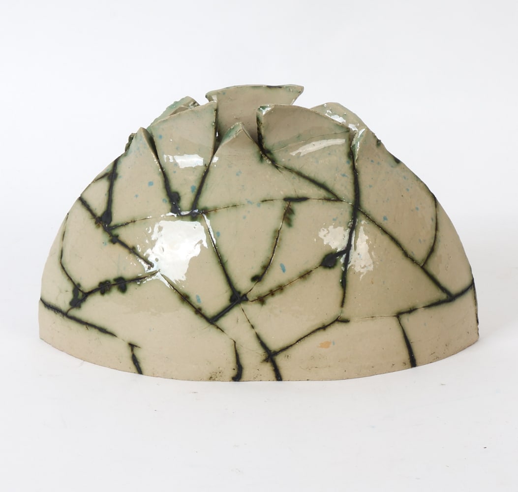 STUDIO POTTERY CRACKLE GLAZE VASE 1970S (1 of 15)