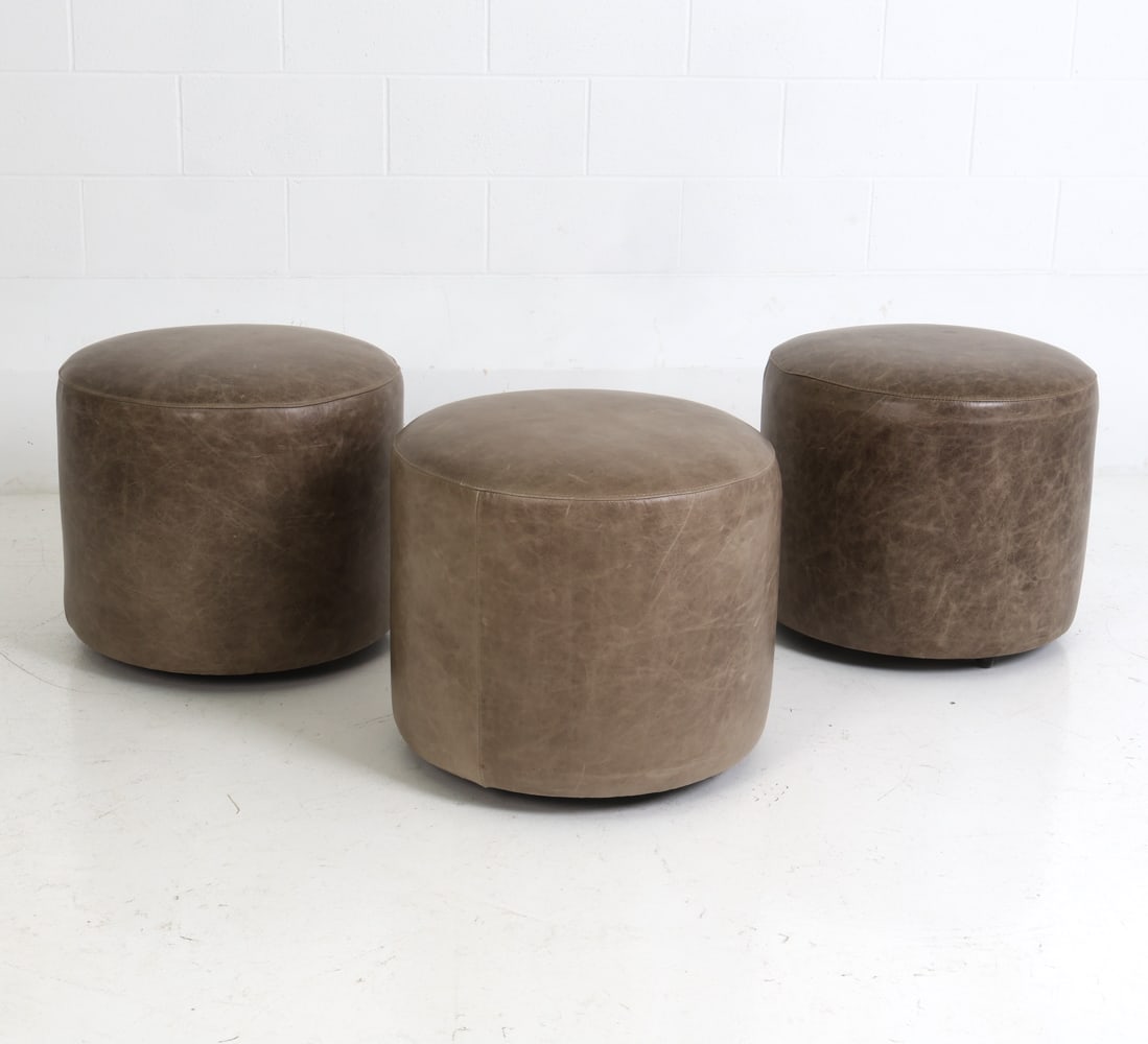 (3) CRATE & BARREL CONTEMPORARY OTTOMANS (1 of 1)