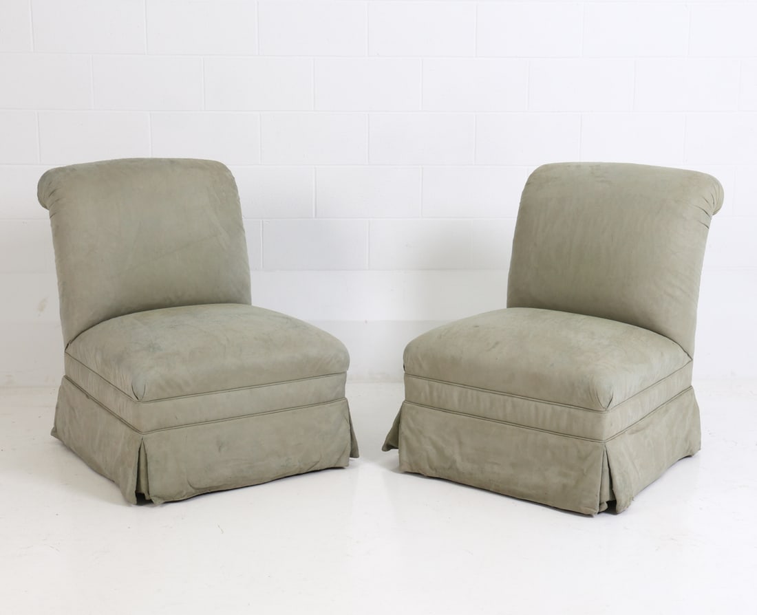 PAIR OF BILLY BALDWIN STYLE SLIPPER CHAIRS (1 of 1)
