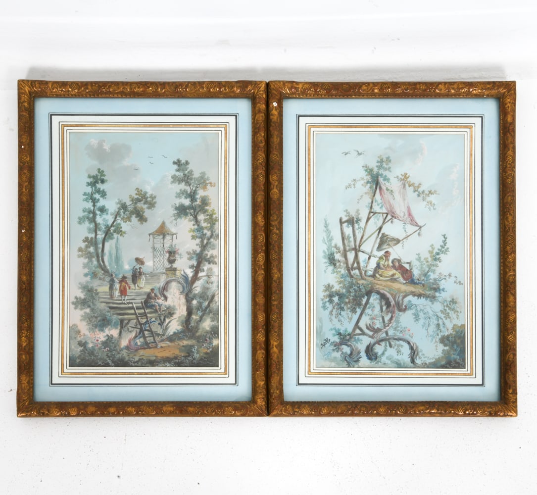 (2) JEAN-BAPTISTE PILLEMENT STYLE ROCOCO PRINTS (1 of 1)