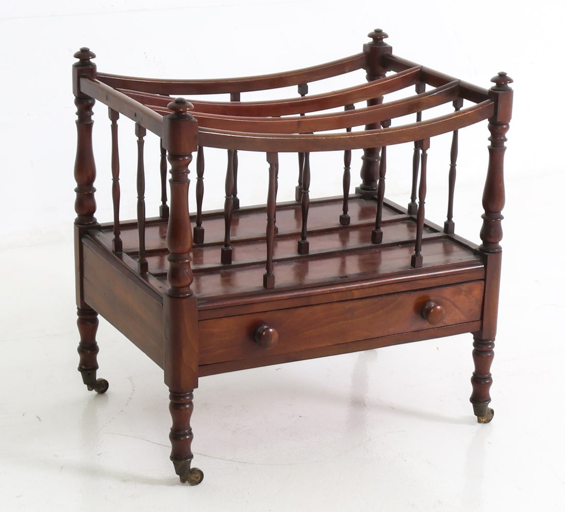 GEORGIAN STYLE MAHOGANY CANTERBURY MAGAZINE RACK (1 of 1)