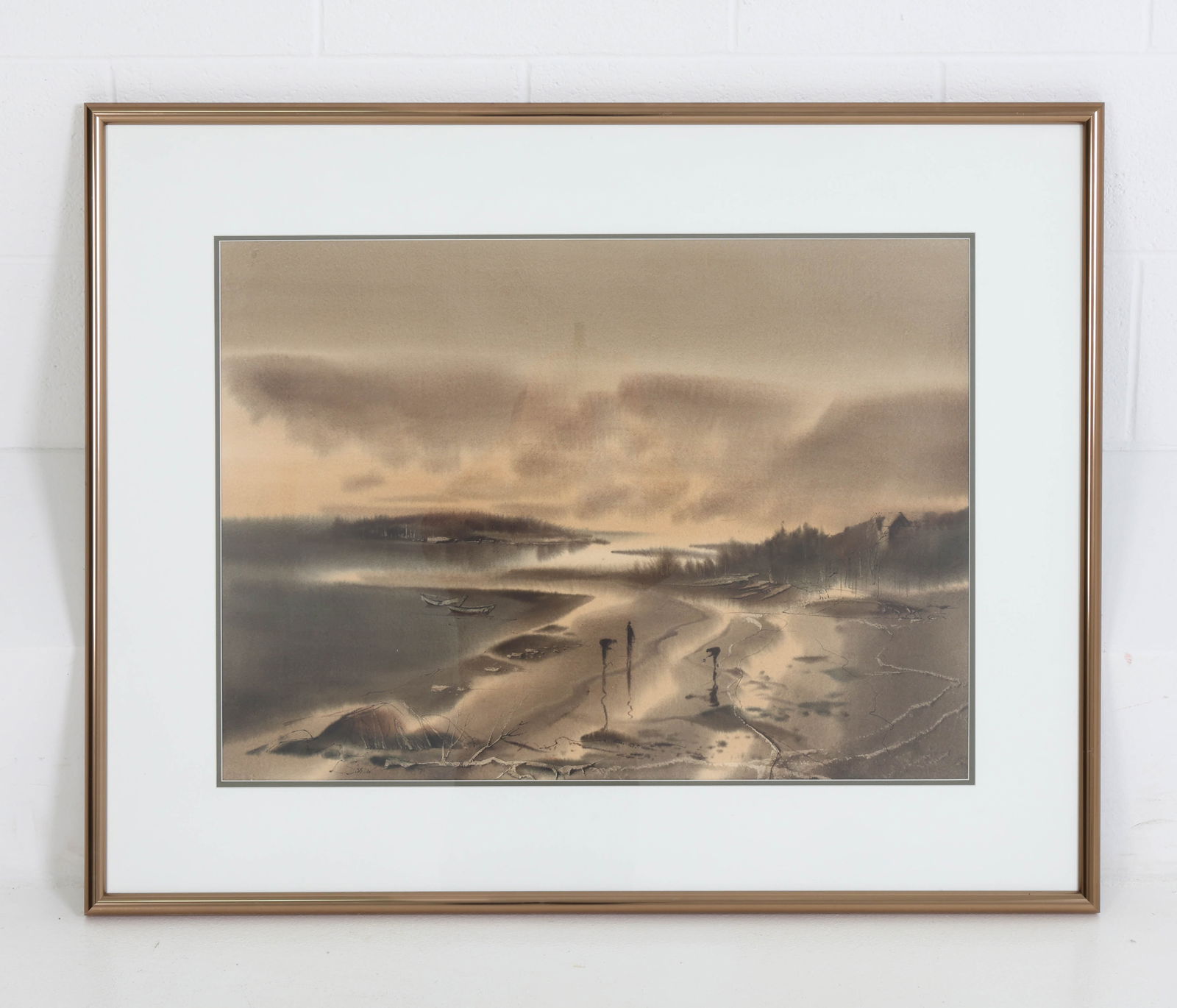 LAURENCE SISSON (1928-2015) WATERCOLOR: Signed "L. Sisson" Bottom left side. Dimensions: (Frame) H 31.5" x W 39.5" x (Sight) H 20.75" x W 28.75" Condition: Wear consistent with age and display.