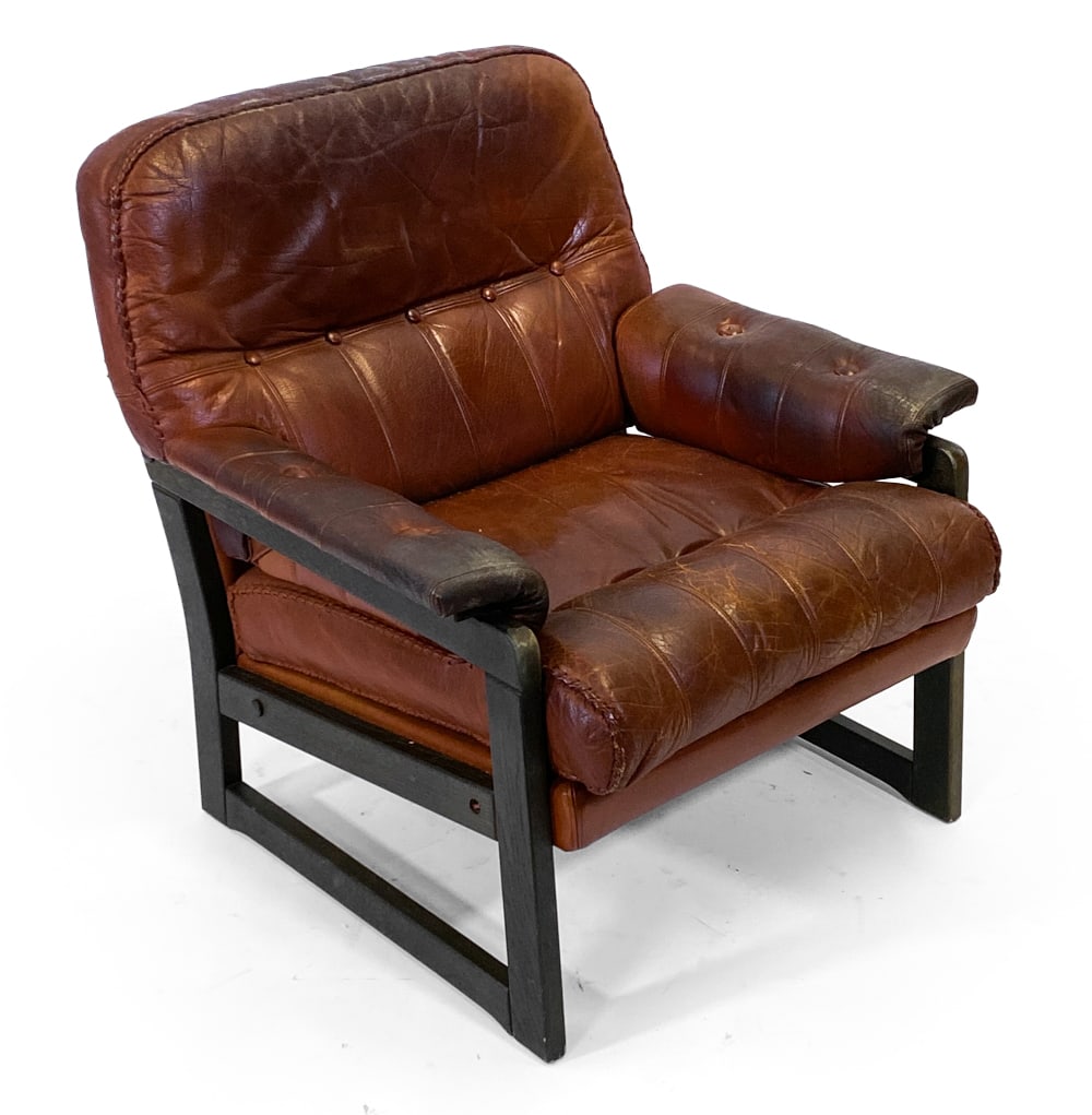 ARNE NORELL STYLE LEATHER LOUNGE CHAIR C. 1970S (1 of 1)