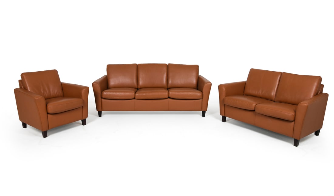 MONSTED DENMARK DANISH LEATHER SOFA SUITE (1 of 1)