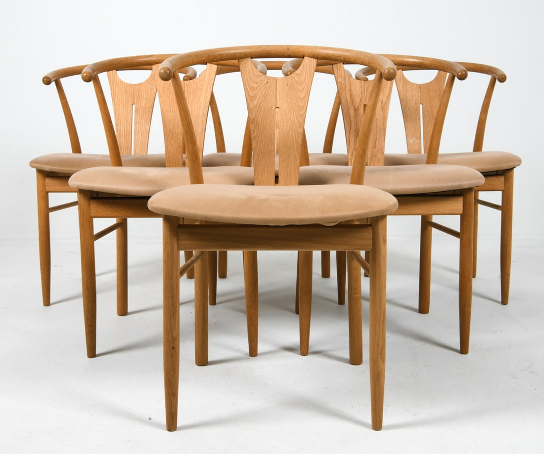 (6) WEGNER STYLE WISHBONE DINING CHAIRS C. 1970S (1 of 1)