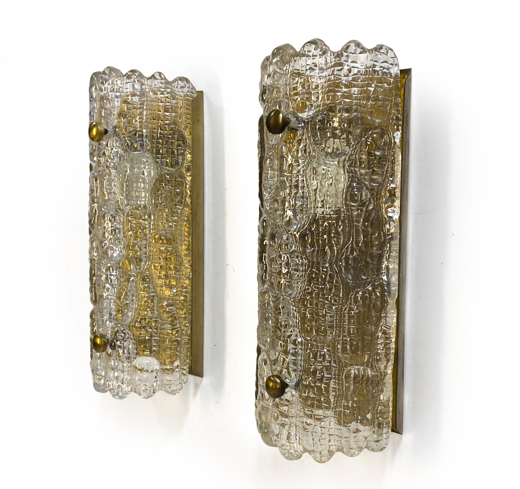 PAIR OF LYFA BRASS & CRYSTAL WALL SCONCES C. 1960S (1 of 1)
