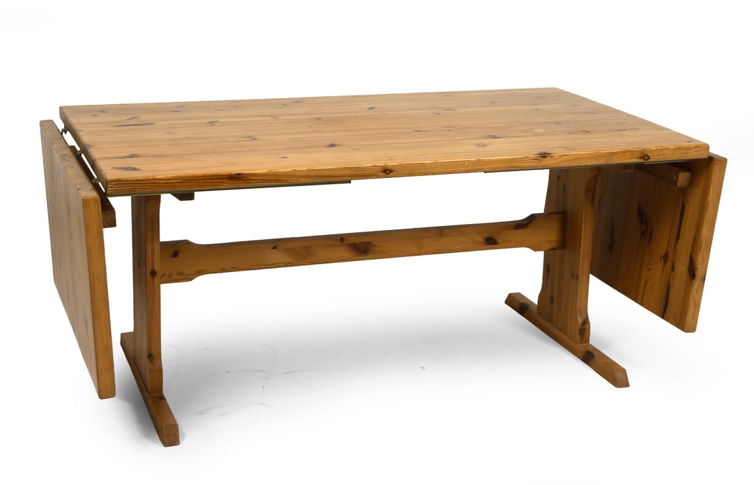 DANISH PINE EXPANDING DINING TABLE C. 1970S (1 of 1)