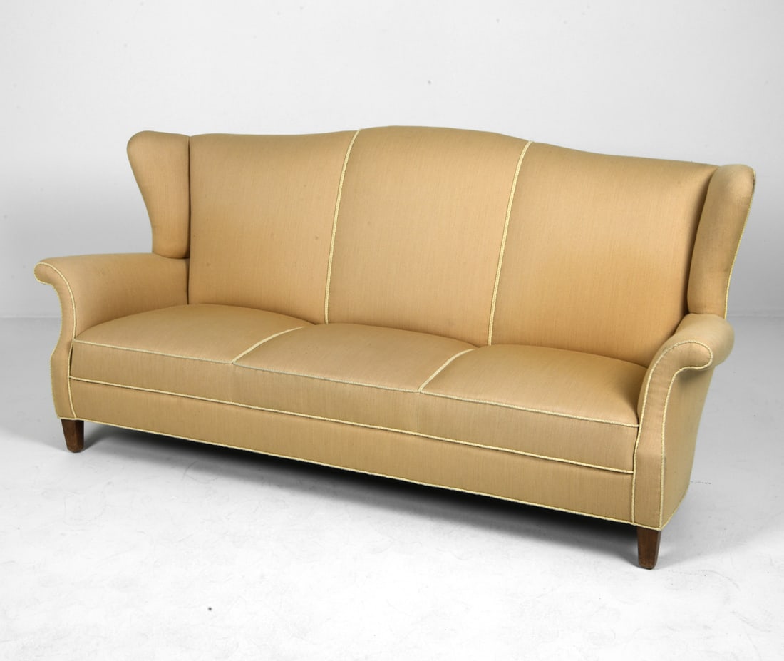 GIO PONTI STYLE ITALIAN WINGBACK SOFA C. 1970S (1 of 18)