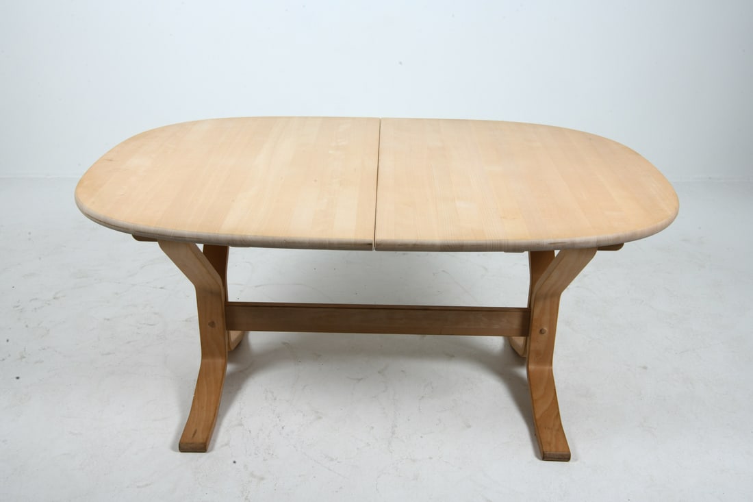RUBBY MOBLER DANISH BEECH EXPANDING DINING TABLE - 11