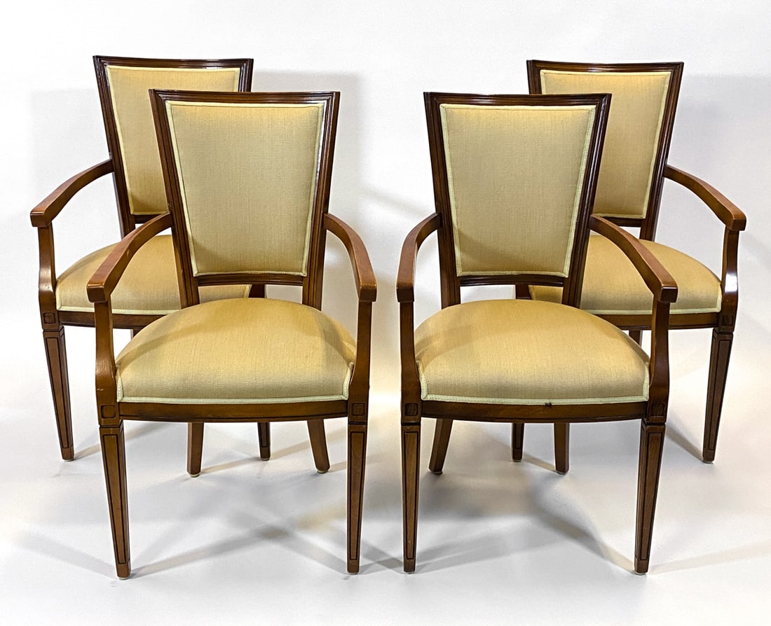 (4) FRENCH EMPIRE STYLE MAHOGANY ARMCHAIRS 1950S (1 of 1)