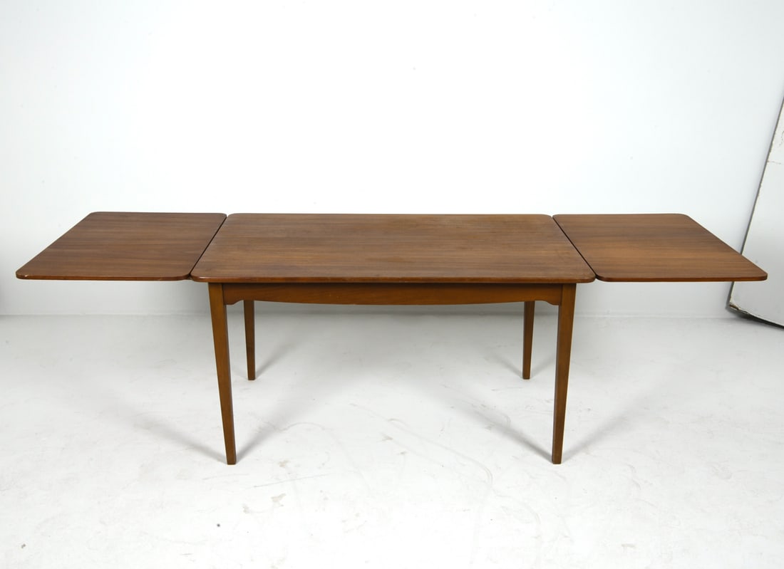 DANISH TEAK EXTENDING DINING TABLE C. 1970S - 4