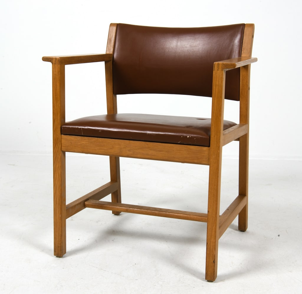 BORGE MOGENSEN DANISH OAK & LEATHER ARMCHAIR 1970S (1 of 16)