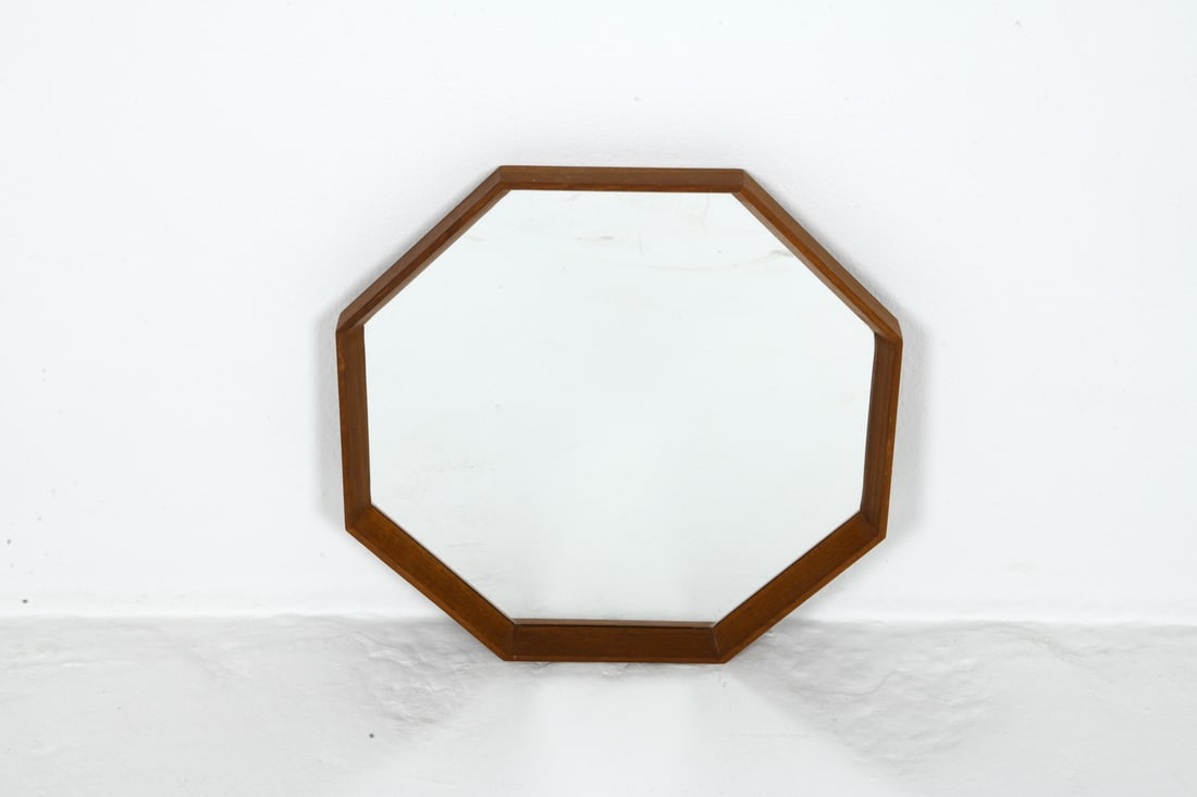 DANISH TEAK OCTAGONAL MIRROR C. 1970S - 2