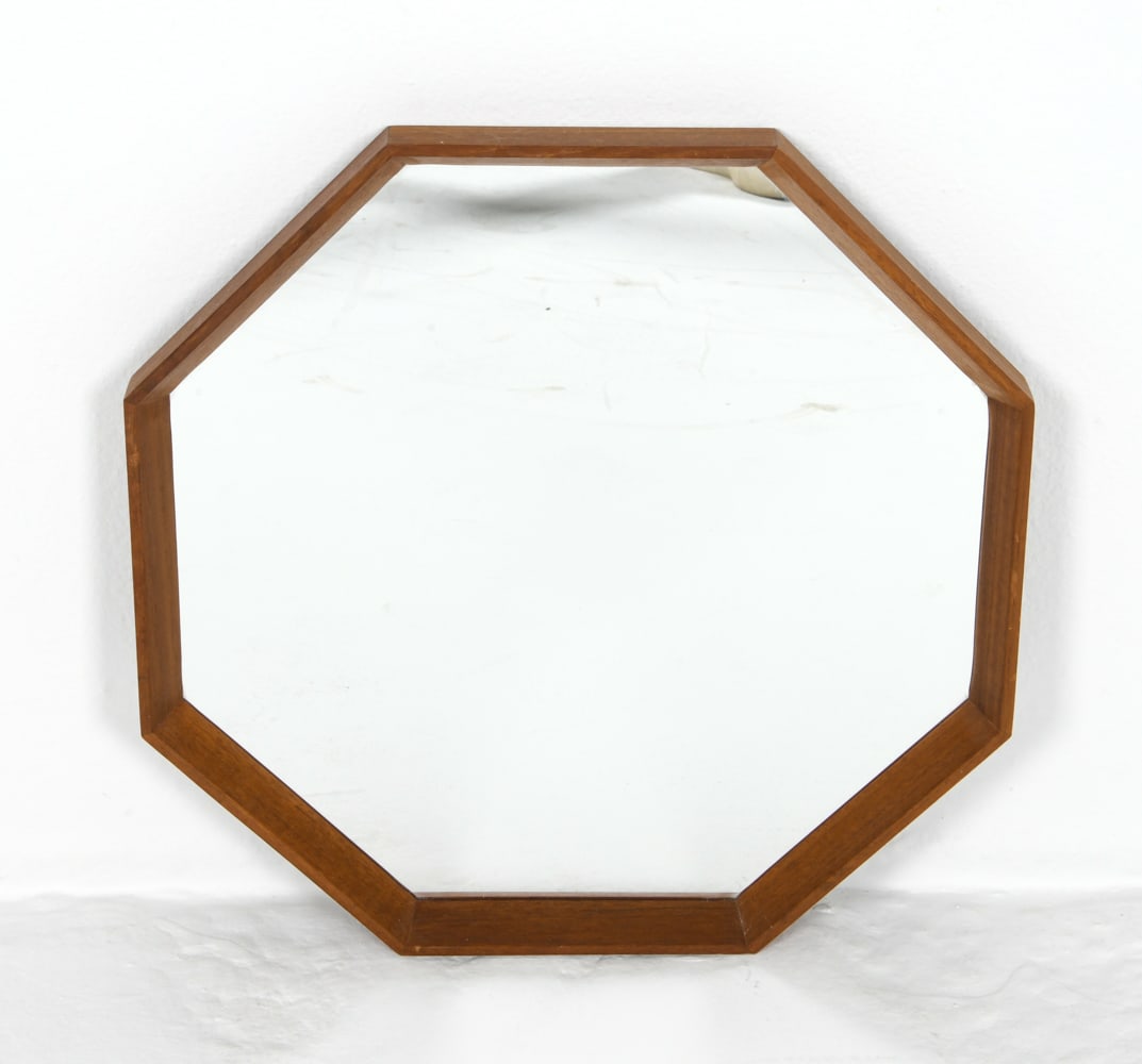 DANISH TEAK OCTAGONAL MIRROR C. 1970S - 5