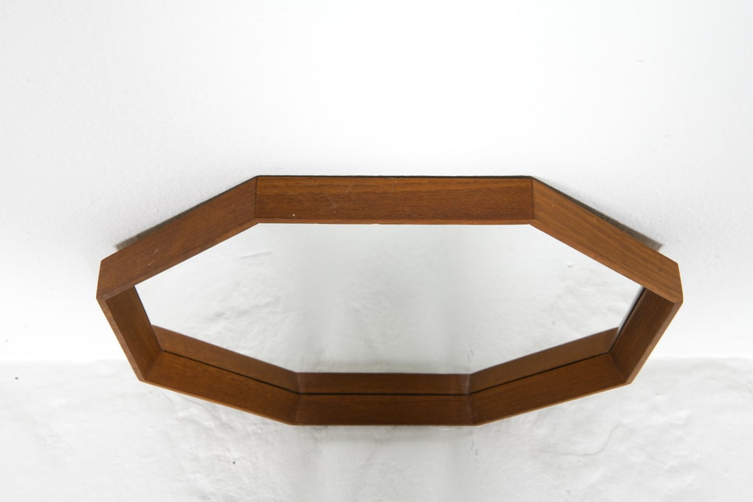 DANISH TEAK OCTAGONAL MIRROR C. 1970S - 7