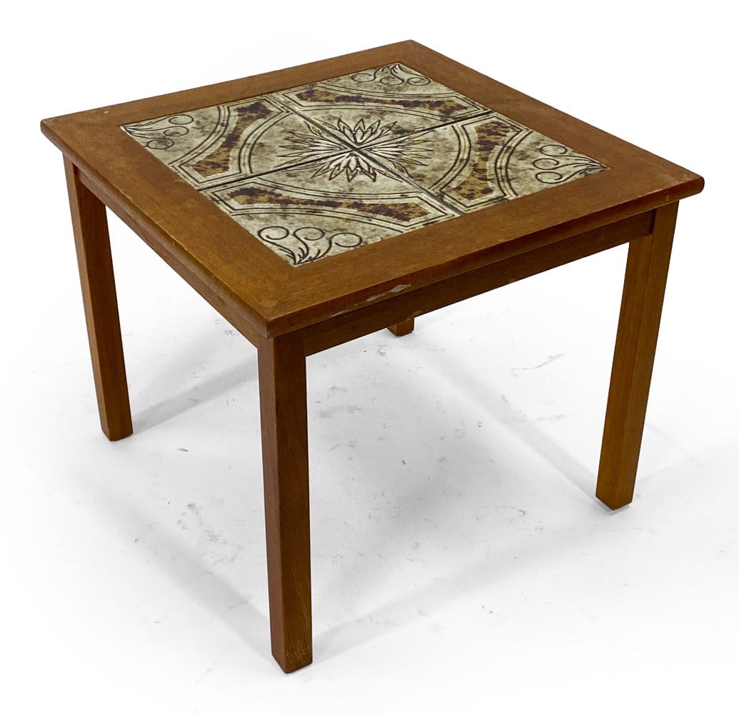 DANISH TEAK & TILE SIDE TABLE C. 1960S (1 of 1)