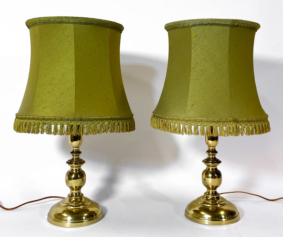 PAIR OF DANISH BRASS TABLE LAMPS C. 1970S (1 of 1)