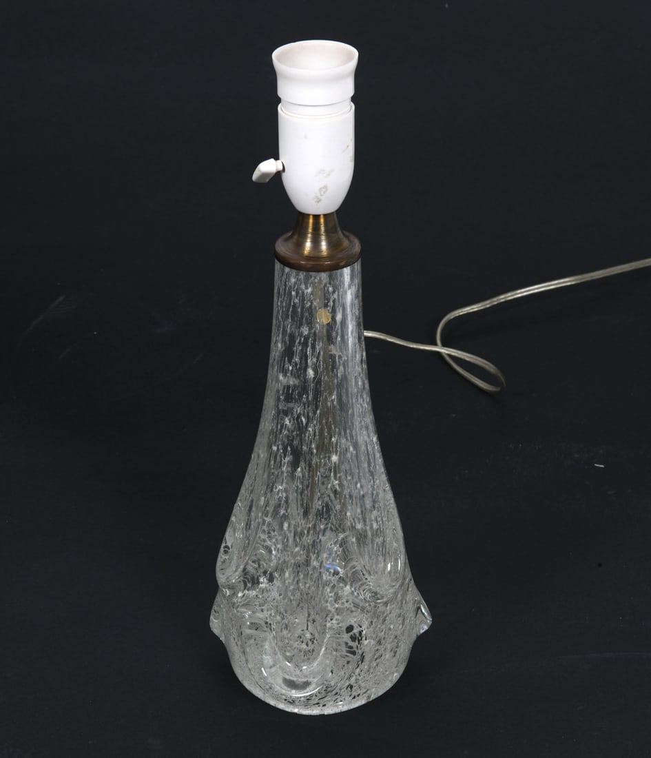 DANISH GLASS TABLE LAMP C. 1970S (1 of 8)