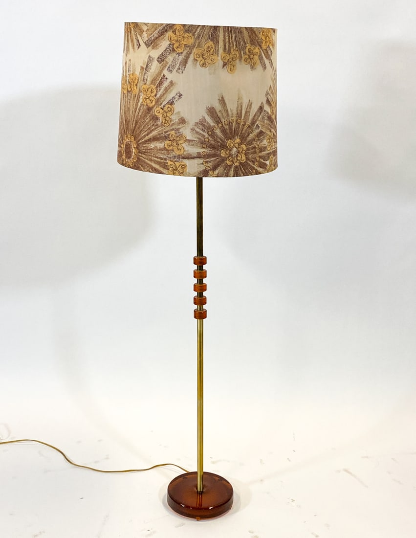 CARL FAGERLUND BRASS & GLASS FLOOR LAMP 1960S (1 of 1)