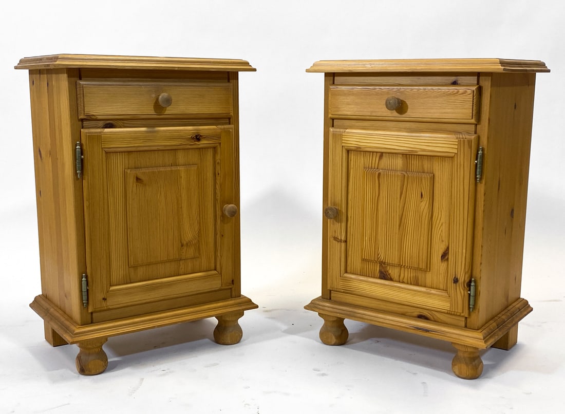PAIR OF SWEDISH PINE NIGHTSTAND CABINETS C. 1970S (1 of 1)