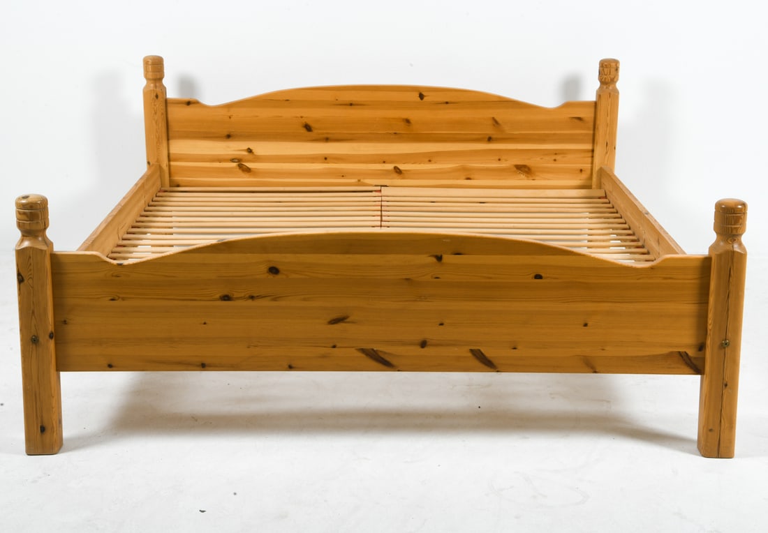 SWEDISH PINE FULL SIZE BED C. 1970S (1 of 11)