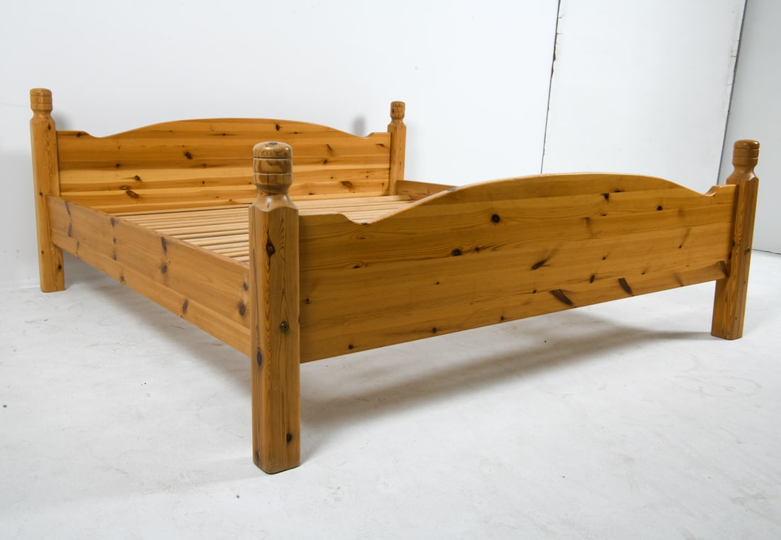 SWEDISH PINE FULL SIZE BED C. 1970S - 7