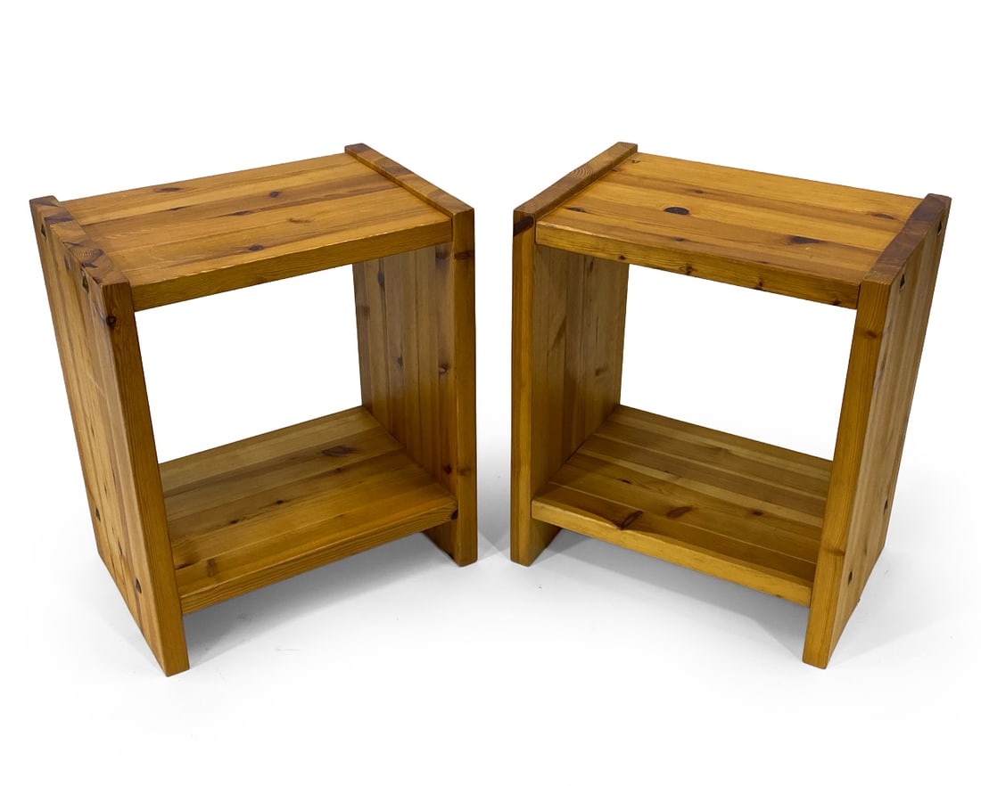 PAIR OF DANISH PINE SIDE TABLES C. 1970S (1 of 1)