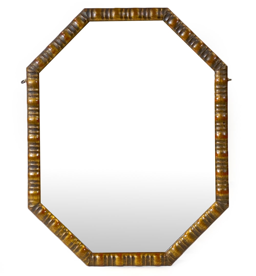 SCANDINAVIAN PAINTED OCTAGONAL WALL MIRROR (1 of 7)
