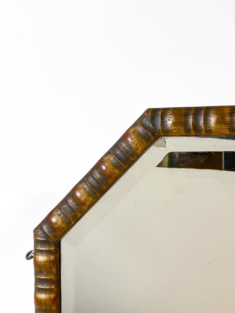 SCANDINAVIAN PAINTED OCTAGONAL WALL MIRROR - 4