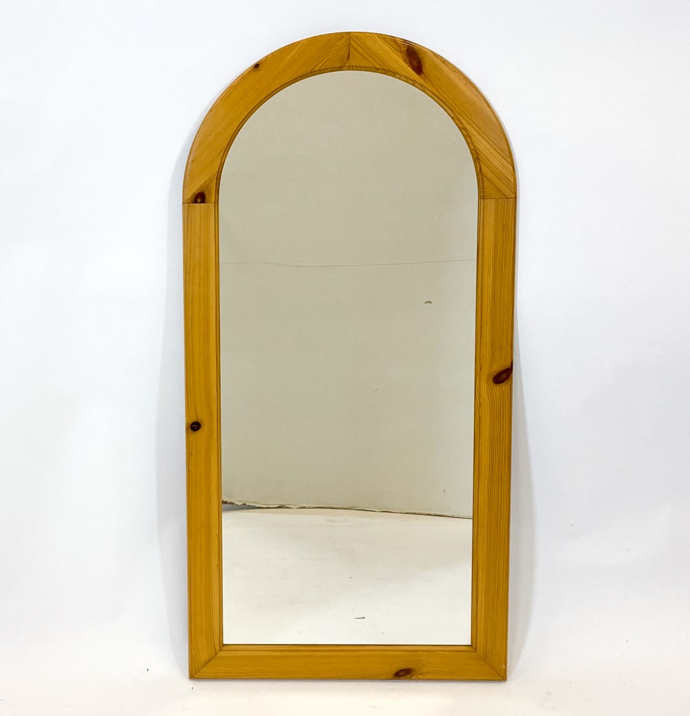 DANISH PINE WALL MIRROR C. 1970S - 2