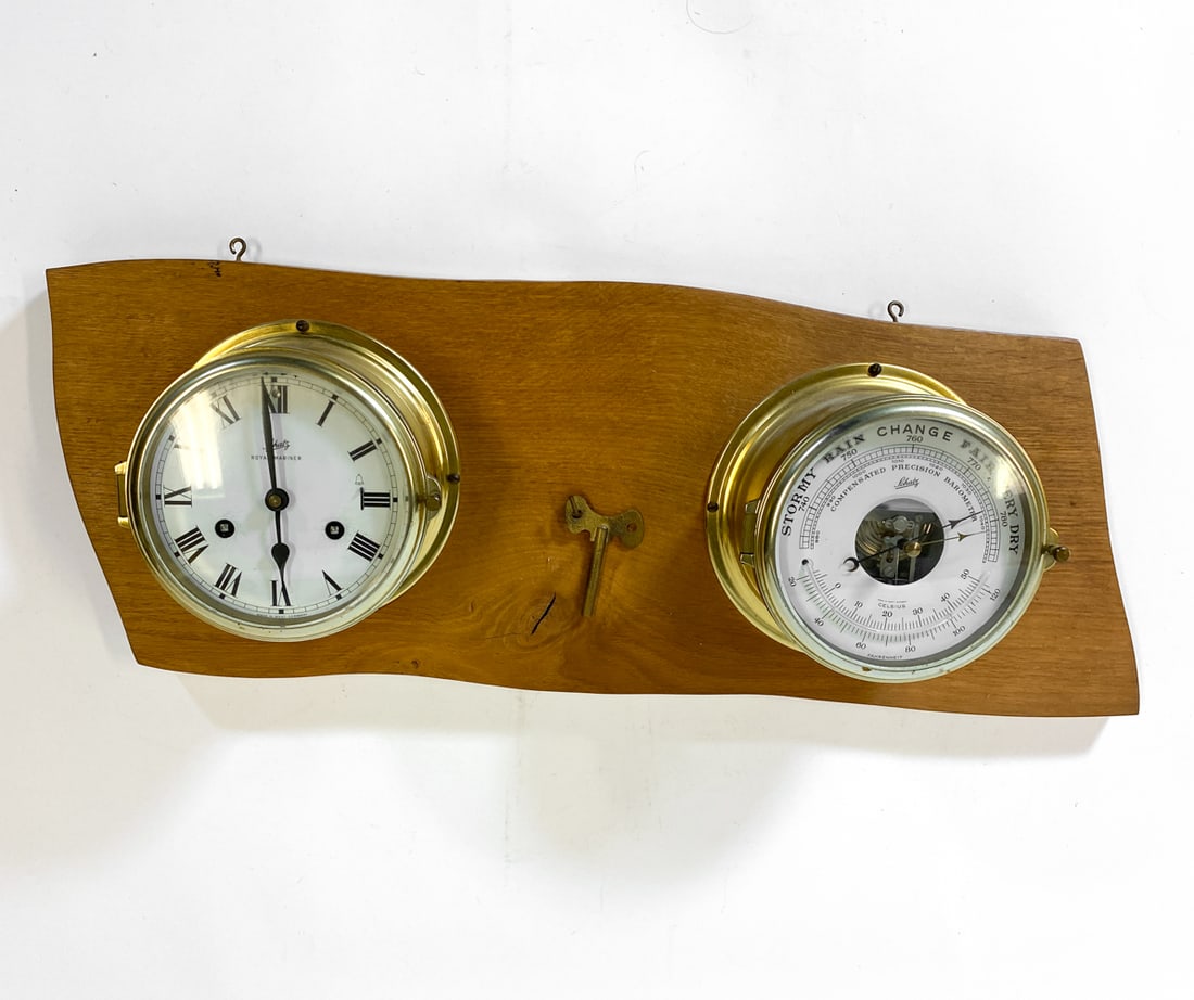 SCHATZ SHIPS CLOCK & BAROMETER C. 1970S (1 of 1)