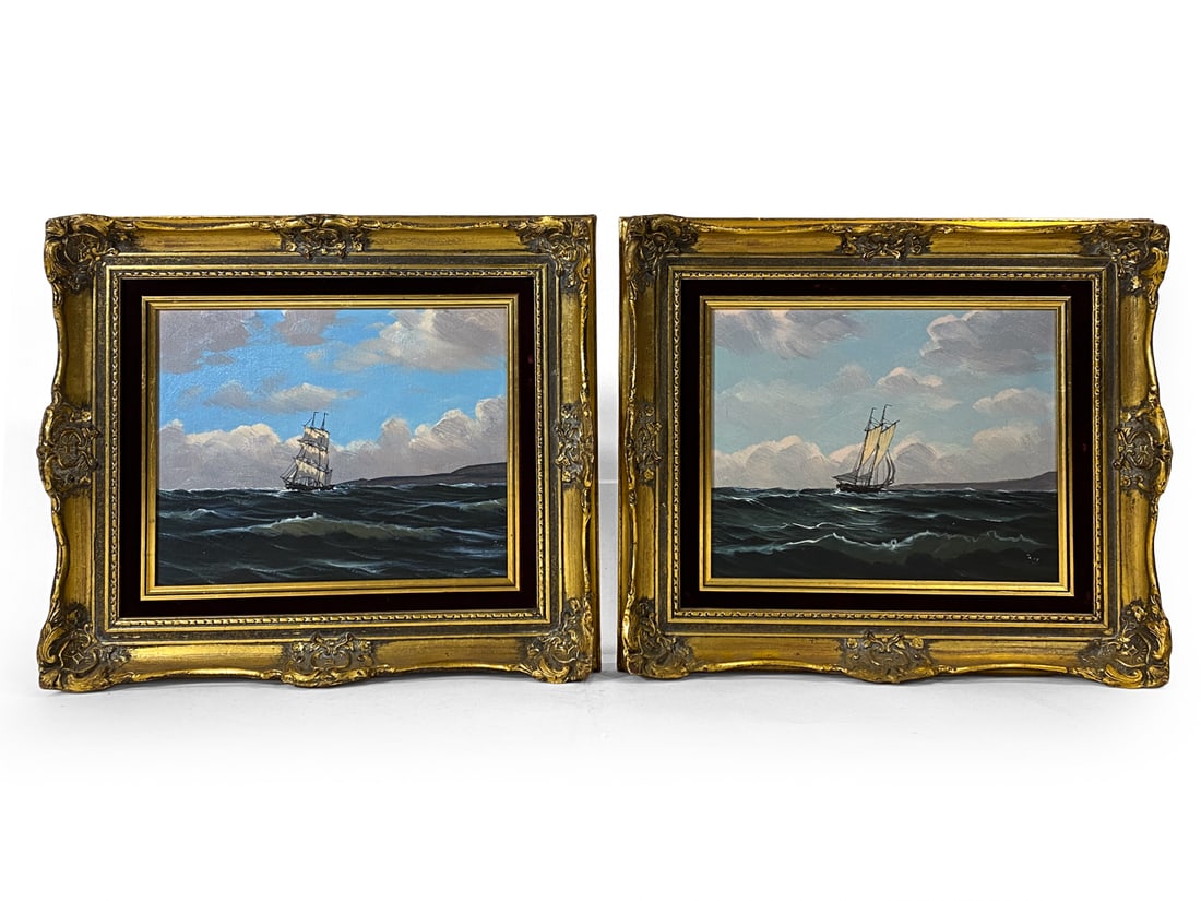 BENT BILLE (B. 1918) 2 SHIP PAINTINGS O/C (1 of 7)