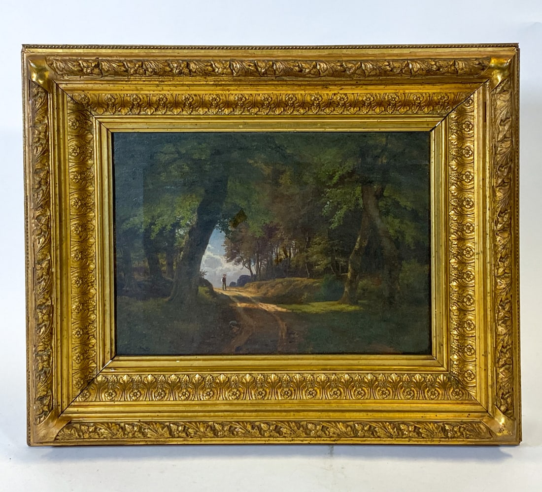 ANTIQUE DANISH WOODLAND LANDSCAPE O/C (1 of 1)